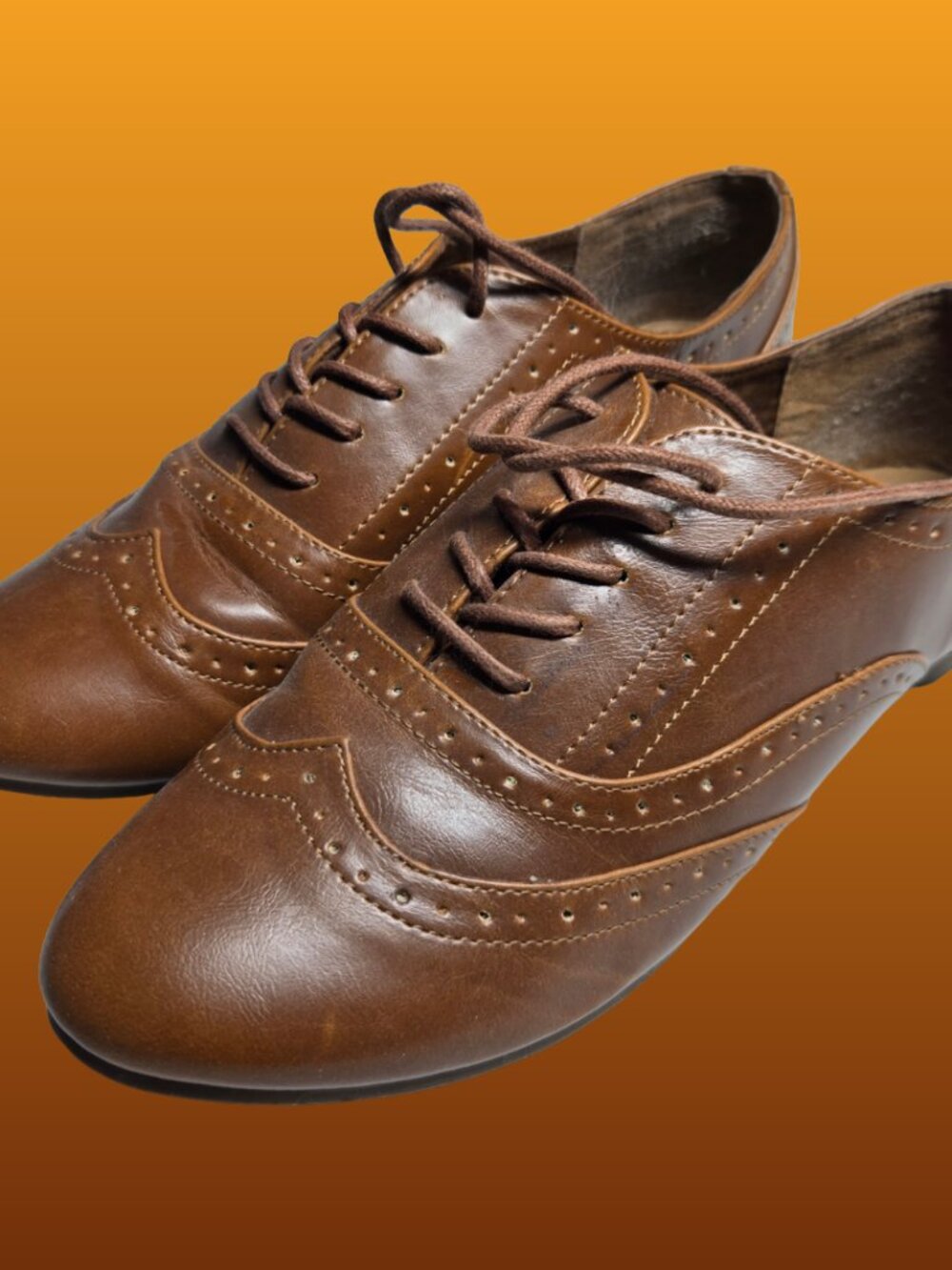 Women's Brogue Oxfords Lace Up Business Formal Wingtip Brogue Dress Shoes SZ 9